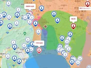 地デジ電波受信地エリア図