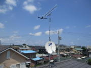 神奈川県平塚市田村　アンテナ工事　アンテナ建て替え工事　4k8k対応BS混合工事　アンテナ修理（テレビが映らない：E202エラー表示）