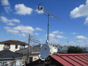 神奈川県大和市南林間　アパートアンテナ修理（テレビが映らない：E202エラー表示）