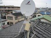 神奈川県相模原市南区東林間　アンテナ工事　BSアンテナ交換工事 分配配線引き直し・やり直し工事 アンテナ修理(テレビが映らない：E202エラー表示)