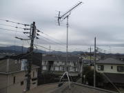 神奈川県愛甲郡愛川町半原　アンテナ工事　アンテナが傾いている　アンテナ建て替え工事
