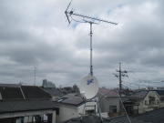 神奈川県相模原市南区相南　アンテナ工事　アンテナ建て替え工事　4k8k対応BS混合工事　受信改善・アンテナ修理（落雷後テレビが映らない：E202エラー表示）