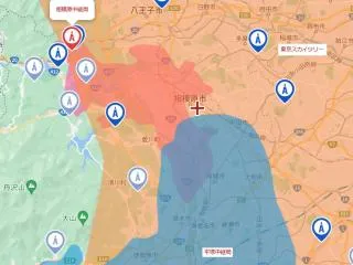 相模原市地デジアンテナ電波受信状況参照図