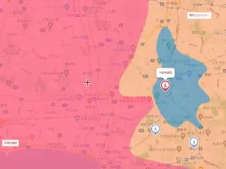 藤沢市の地デジアンテナ電波受信状況参照図